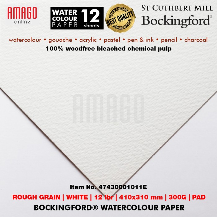 Bockingford Watercolour Paper - Rough Grain - Pad - 12 lbr - 410x310mm - 300g