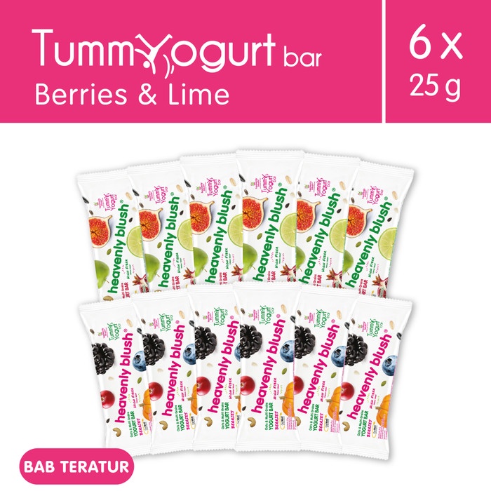 

Ee51 Heavenly Blush Tummy Yogurt Bar Berries Dan Lime 12 Pcs X 25Gr 6Gggddv