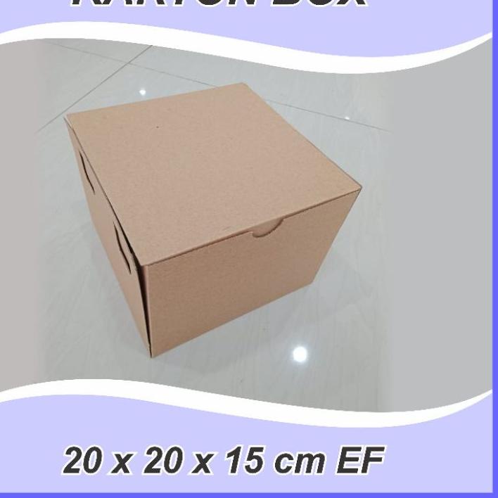 

Terbaik 10 pcs Karton Box Polos uk. 20x20x15 cm EF Kardus Packing Kardus box die cut | kardus kue box packaging baju