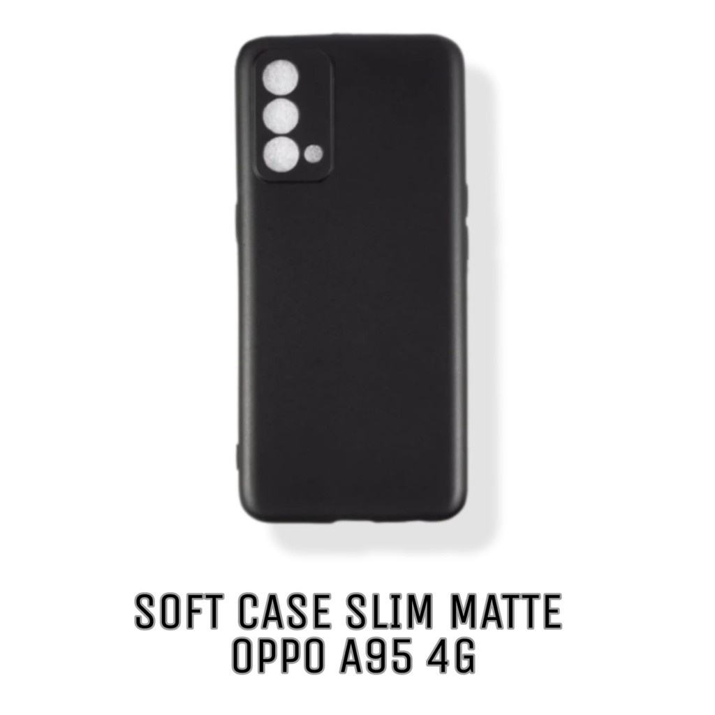 Slim Matte OPPO A95 4G Soft Case Black Matte Dove Premium Casing Handphone