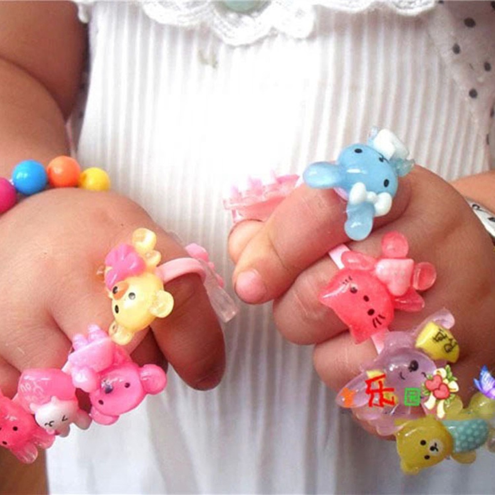 Children's Jewelry Sweet Cute Jewelry Ring Korean Open Animal Cartoon Children's Ring Random Color