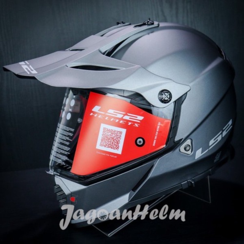 Promo LS2 HELM MX436 PIONEER EVO - MATT TITANIUM - SOLID SUPERMOTO Limited