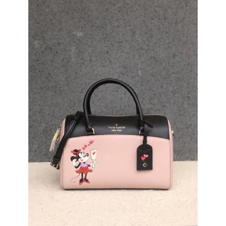 Tas Kate Spade Minnie Mouse Medium Duffel Bag Disney X Ksny Pale Vellum Multi New Original