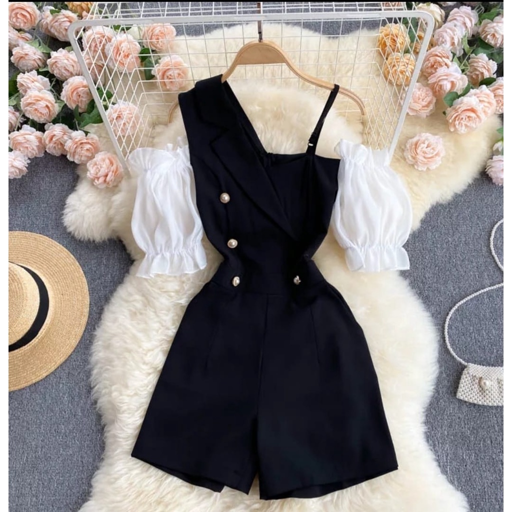 FWG - JUMPSUIT MAUREN / JUMPSUIT WANITA PENDEK / JUMPSUIT / BAJU JUMPSUIT TERUSAN / BAJU KODOK WANITA