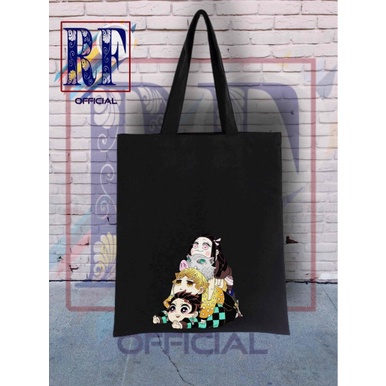 Tote bag ANIME DEMON SLAYER KIMETSU NO YAIBA motif komik buku manga jepang / totebag sling bags wais