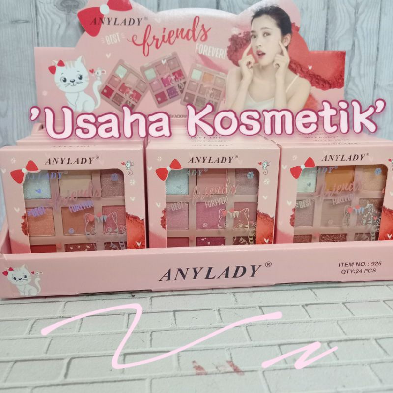 PROMO ECER!! Anylady Eyeshadow Pallete ANYLADY 9WARNA Best friend Forever NO. 925