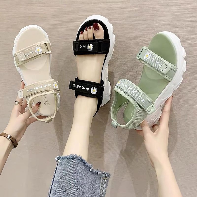 SANDAL GUNUNG FASHION BUNGA 2 STRAP IMPORT