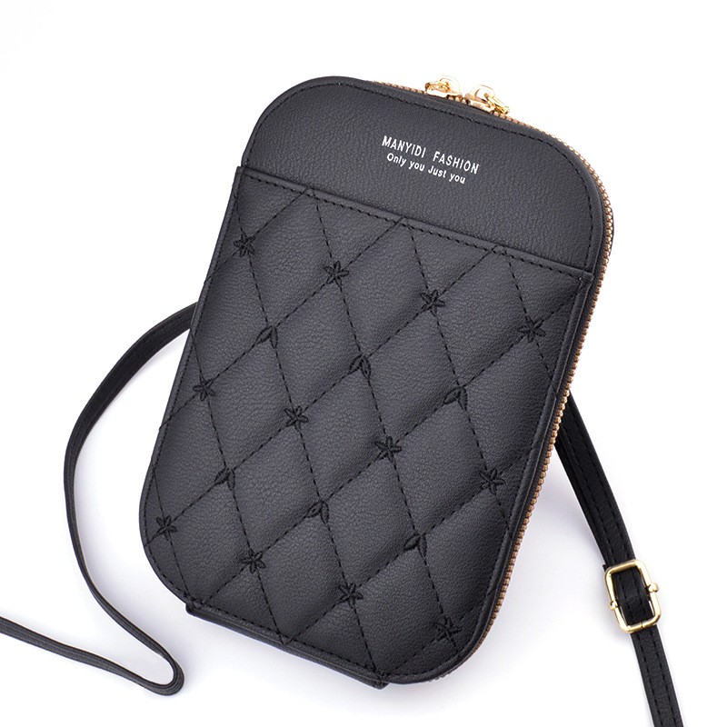 DOMPET HP SELEMPANG WANITA KULIT KOREA HITAM WA293B5 VILLIA IMPORT PREMIUM BAG SLING KECIL BATAM ORI