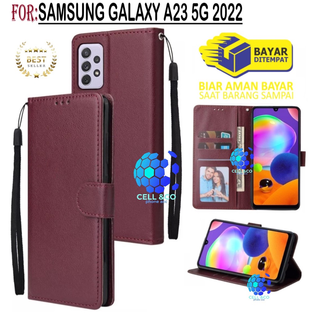 NEW SAMSUNG GALAXY A23 2022 CASE FLIP LEATHER WALLET PREMIUM FLIP CASE BUKA TUTUP KESING HP CASING FLIP CASE WALLET SAMSUNG A23 TERBARU