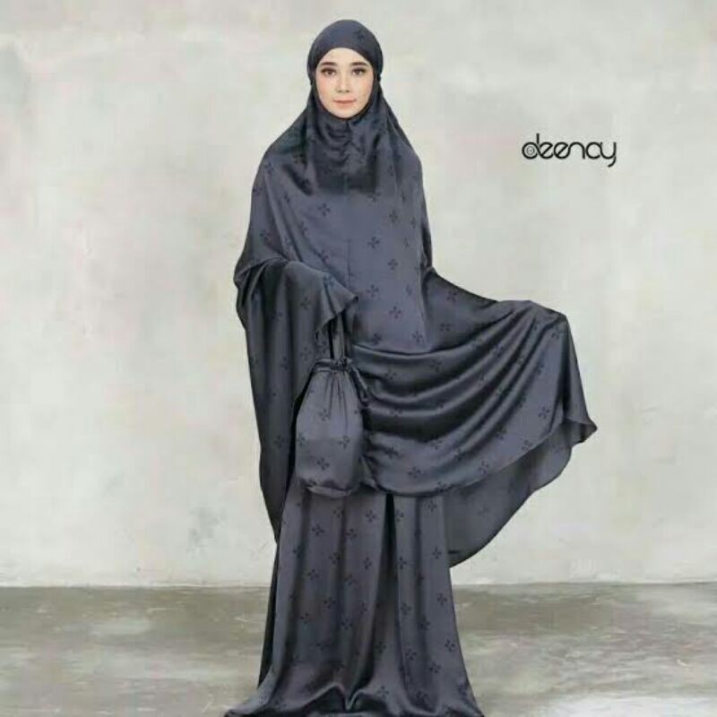 Mukena Monogram Dark Grey ori by Deenay