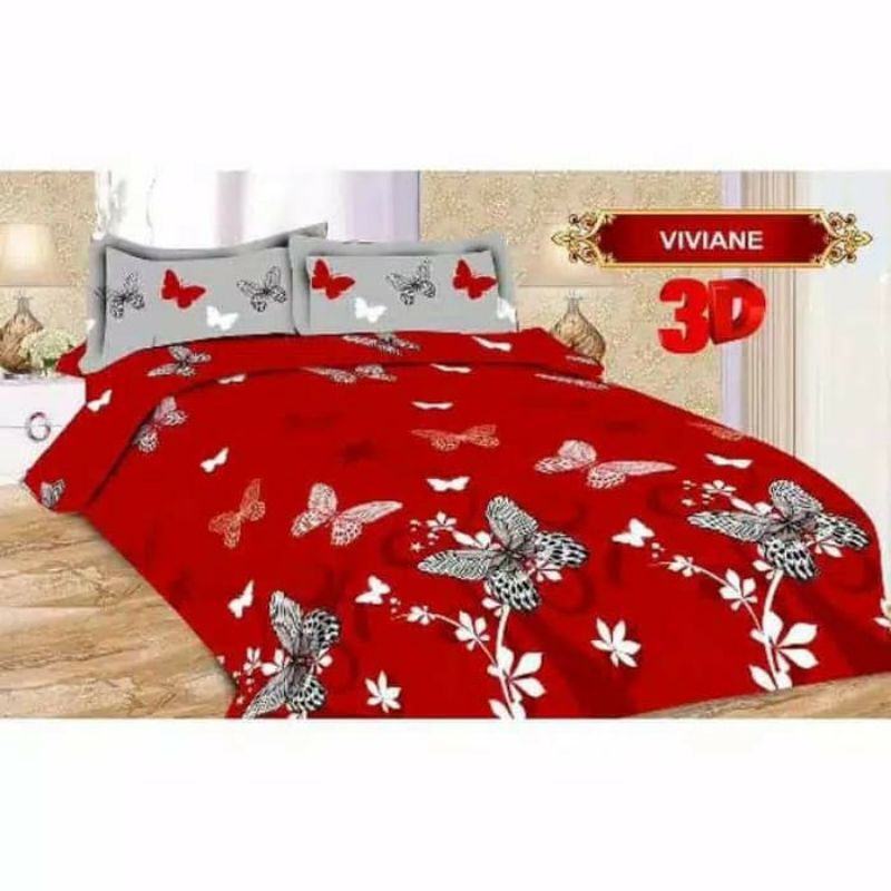 Bedcover Bonita Set Flat size 220 X 220 Sprei Bonita size 180 X 200/ King B2 Motif Viviane Sprei Bon