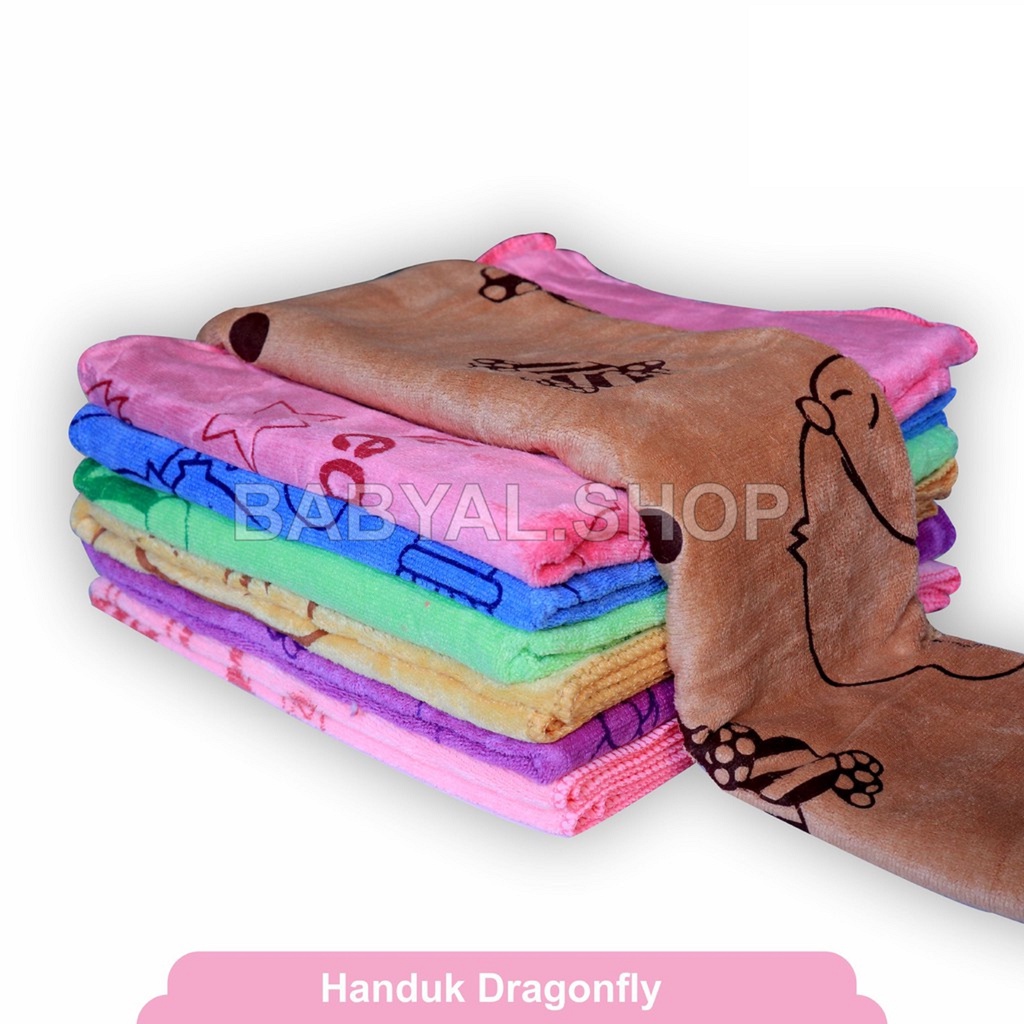 DRAGONFLY HANDUK BAYI MANDI ANAK 100X50 CM / KAIN MICROFIBER LEMBUT HALUS