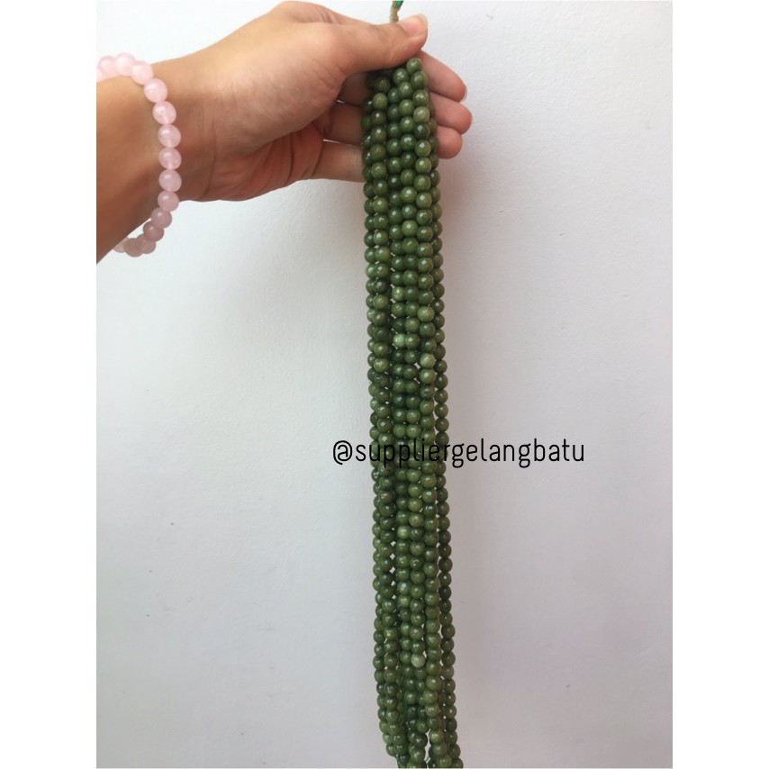 batu beads CUTTING 8mm moss agate hijau kilap grade A aksesoris korea green aksesoris supplier bahan