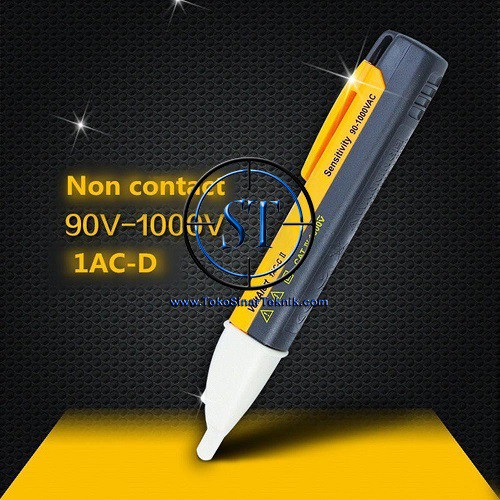 AC Voltage Detector Non Contact Tester Kabel Putus Tespen Test Pen Jalur Cable Led Bunyi VD01 90-1000 Volt Plus Baterai A3 Siap Pakai