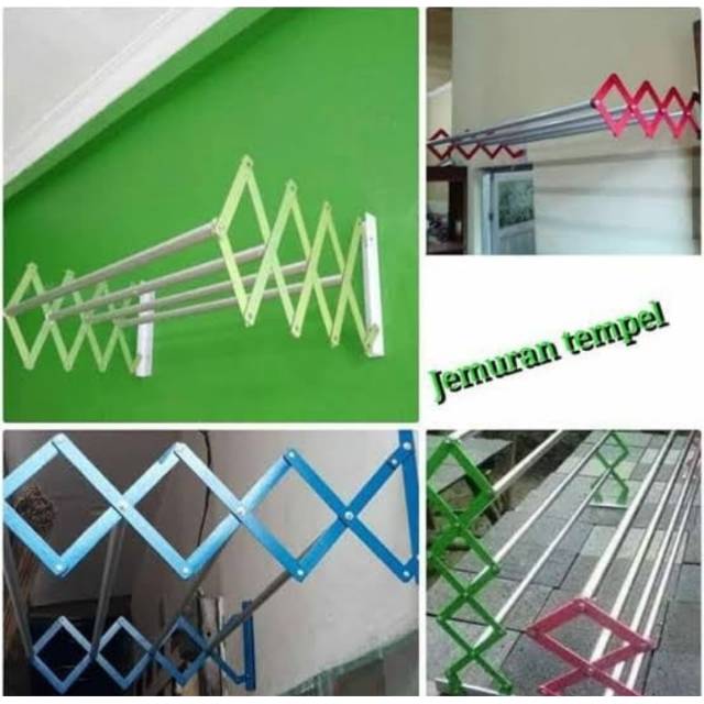 Jemuran Lipat Dinding Tempel
