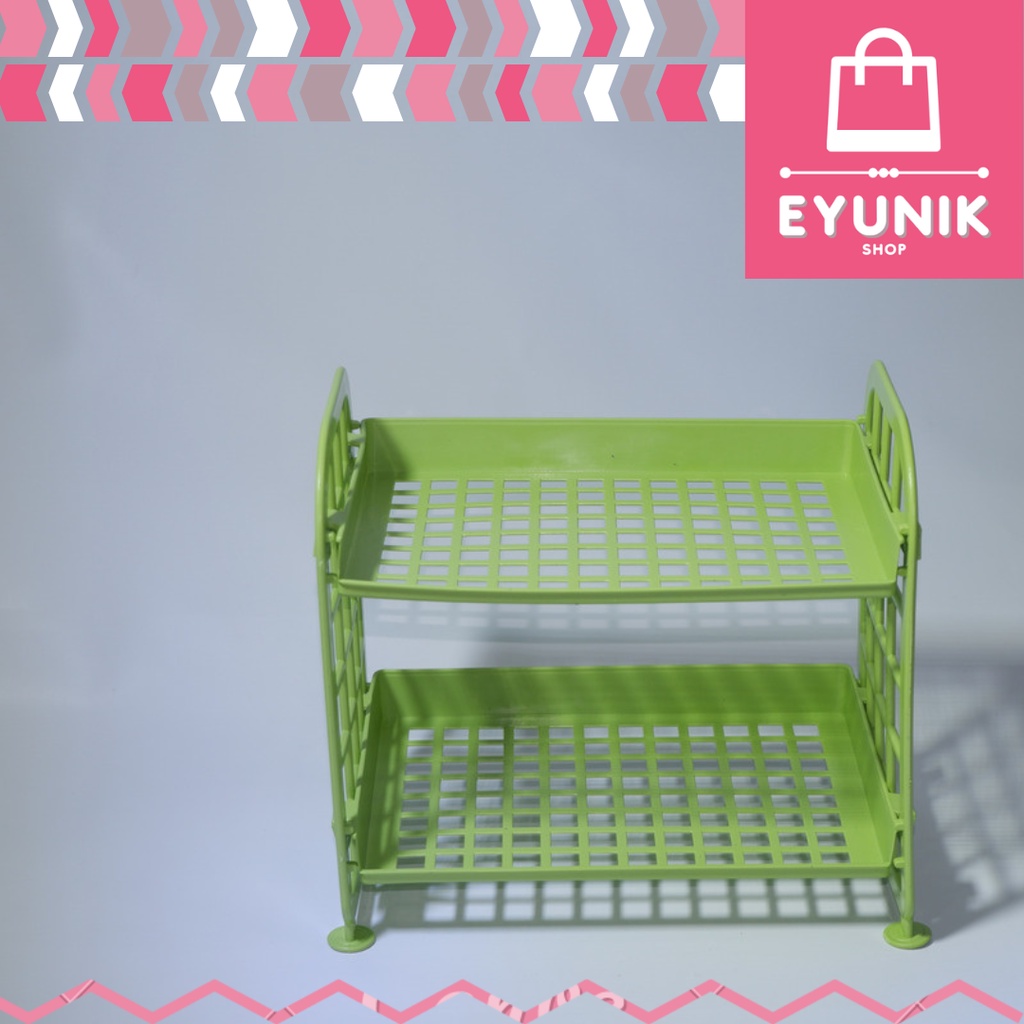 EY Rak Susun 2 Tingkat Plastik Serbaguna / Keranjang Organizer
