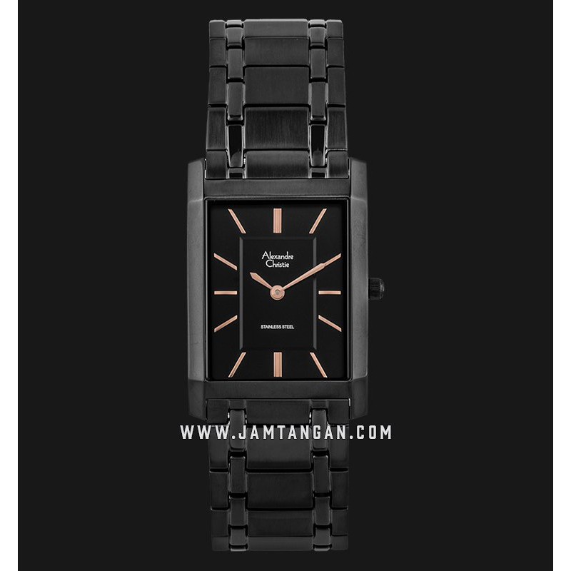 Alexandre Christie AC 8606 LH BIPBARG Black Dial Black Stainless Steel Strap