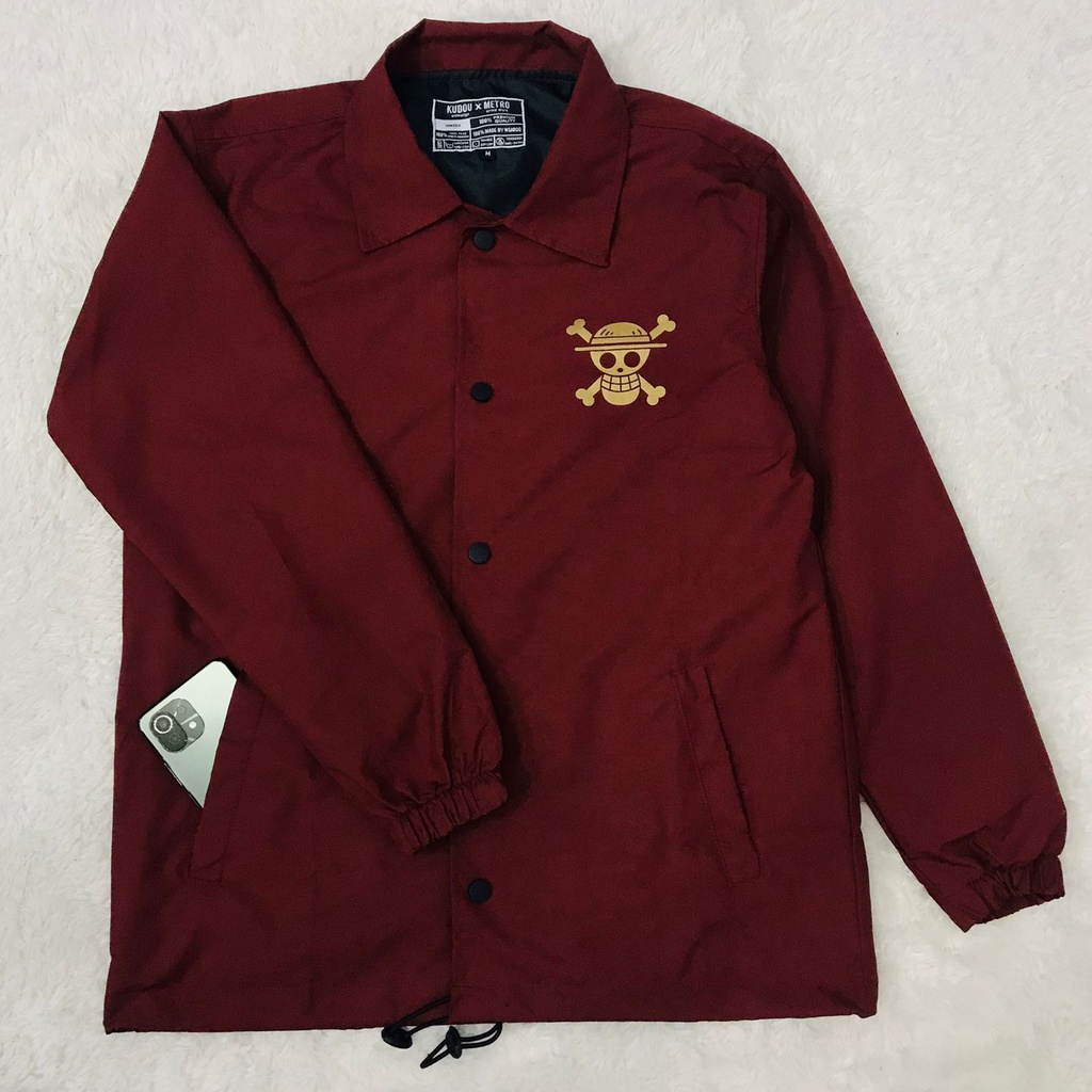 Jaket Coach Onepiece Gold Maroon Premium Unisex