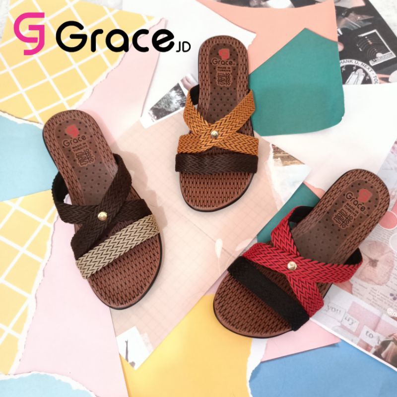 Grace (LAVENDER BAN 2 SILANG) SANDAL RAJUT SLOP SILANG CEWEK TURKI