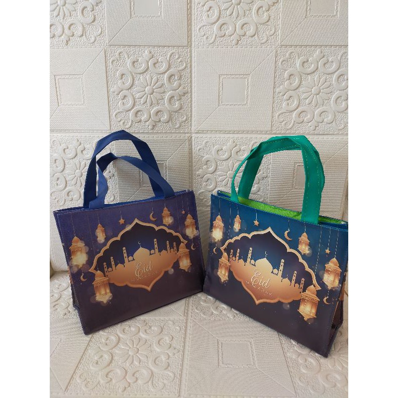 

Hampers/Parcel/Souvenir Idul Fitri/Eid Mubarak/Aqiqah/Tasyukuran/Tas Tenteng/tote bag Lebaran