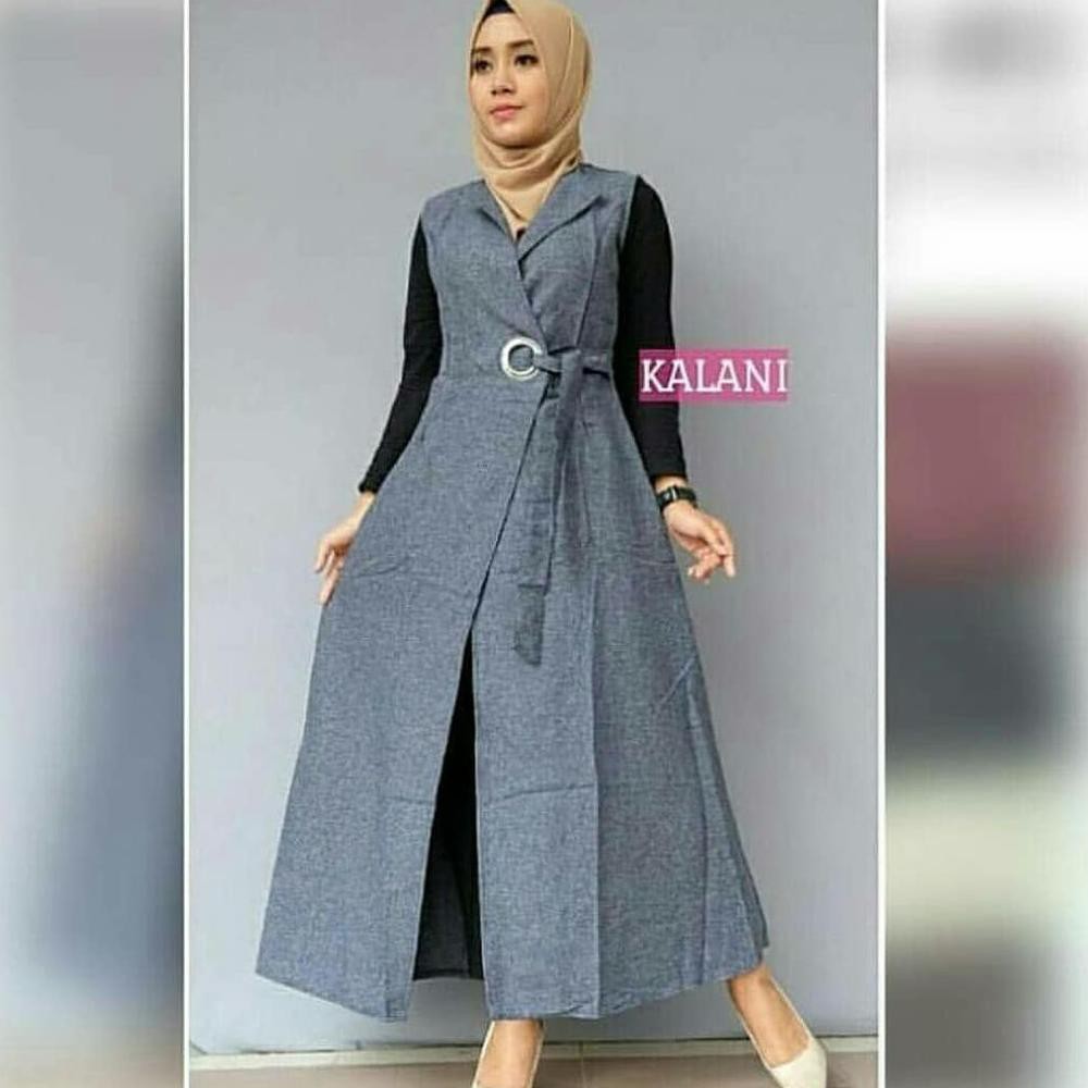 Outer Terbaru Wanita Long Vest Luaran Terbaru Model Olis Vest Hijab