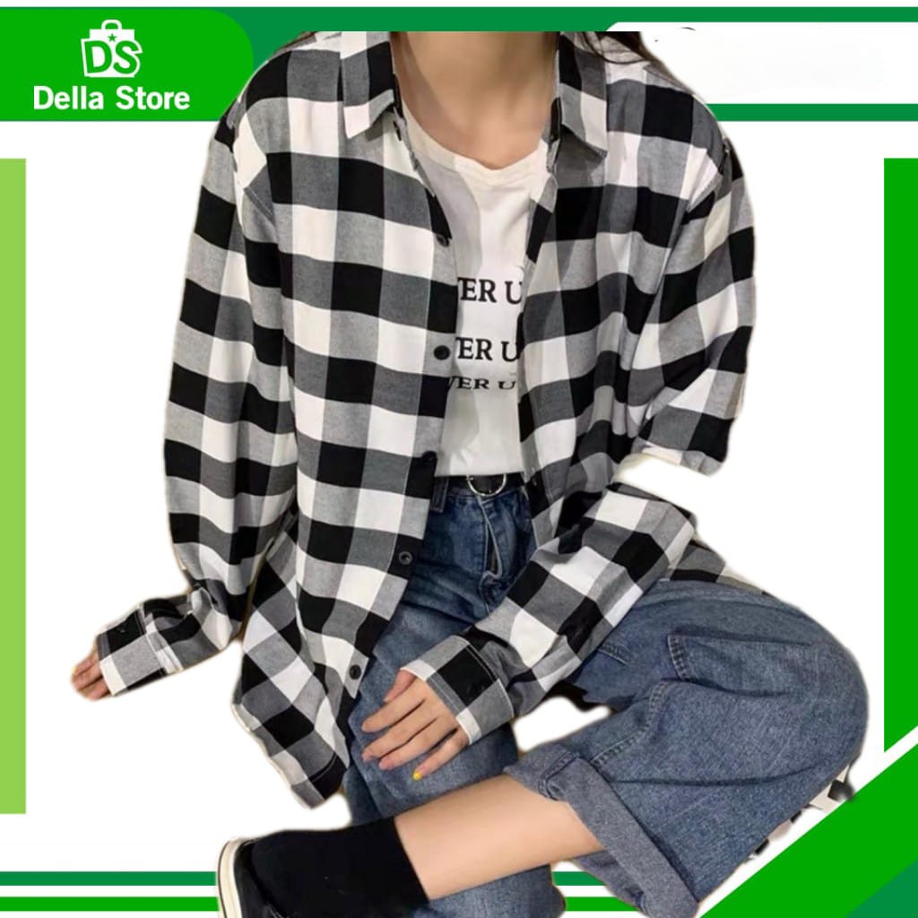 kemeja kotak wanita/kemeja kotak korea