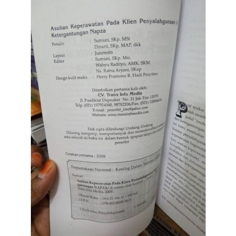 BUKU ASUHAN KEPERAWATAN PADA KLIEN PENYALAHGUNAAN DAN KETERGANTUNGAN NAPZA - SUMIATI [ORIGINAL]