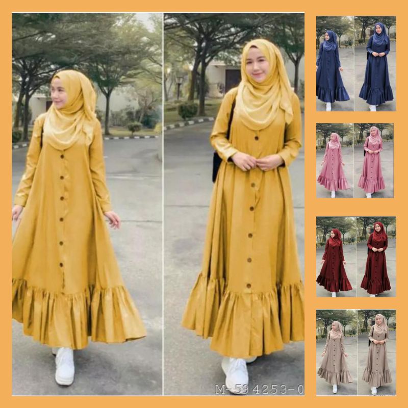 DRESS MUSLIM WANITA PEONI MOSCREPE VHAG-007