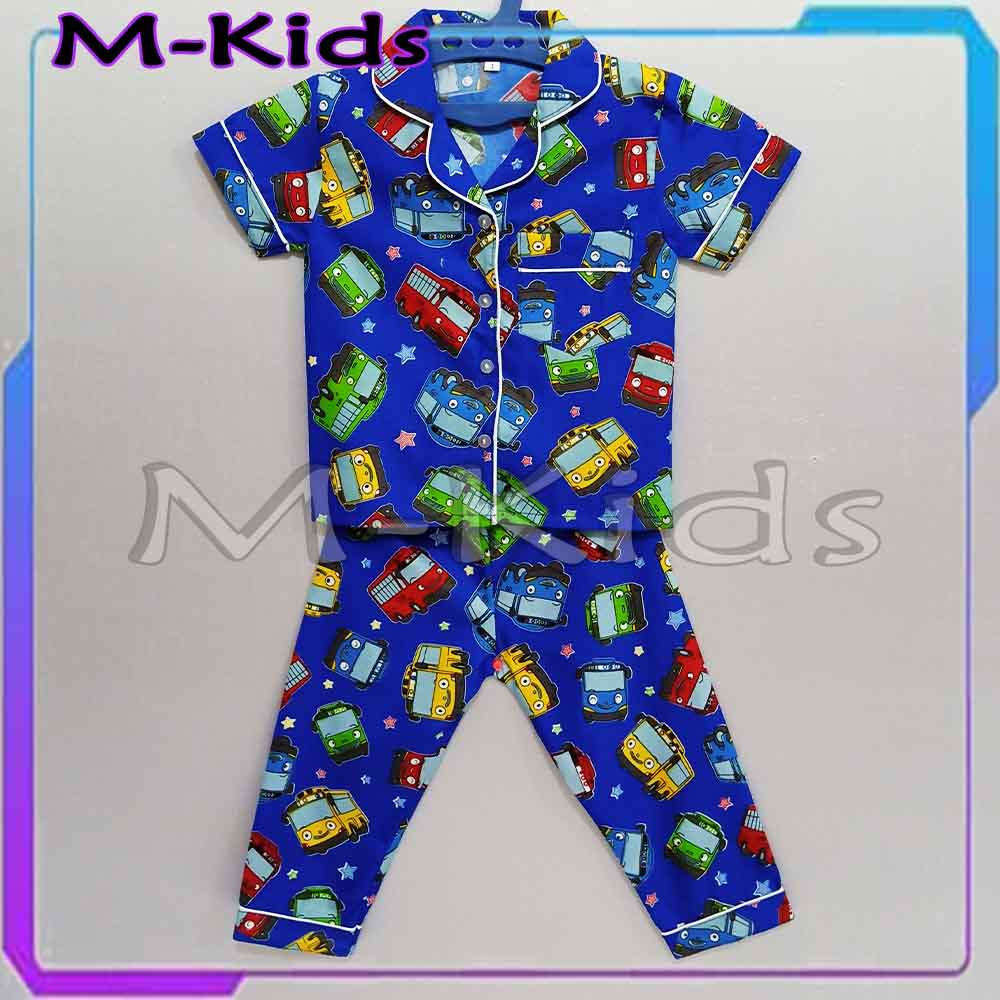 MKids88 - Baju Tidur Setelan PIYAMA Anak Katun CP Motif Tayo