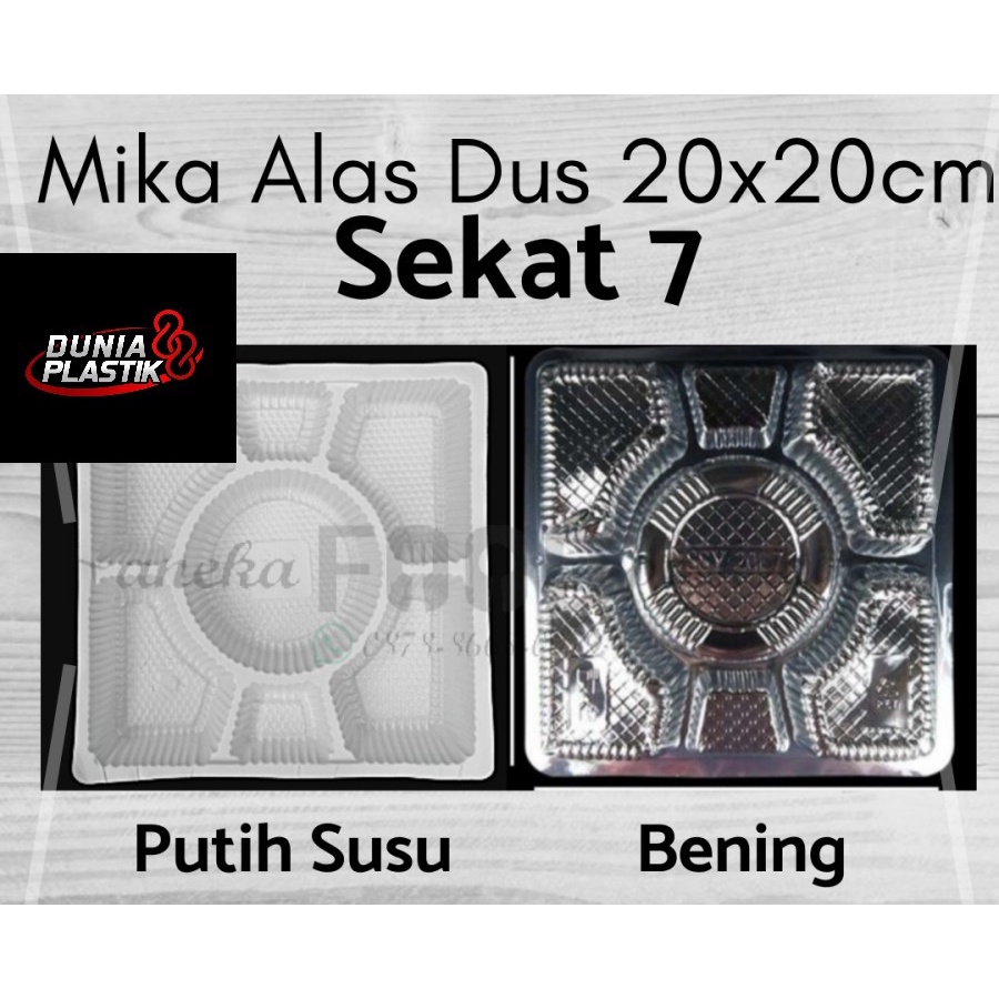 isi50pc MIKA SEKAT 7 plastik bening isi alas dalaman untuk dus box kotak nasi tumpeng 20x20cm sekat7