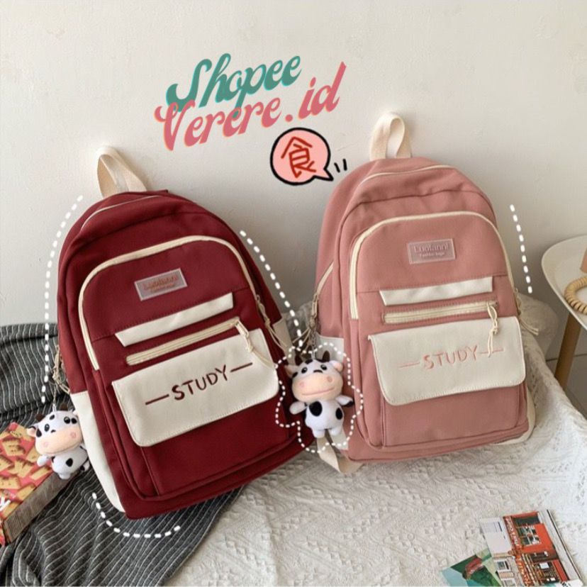 Joshee Tas Ransel  Wanita Backpack Pria Tas Sekolah Anak Nylon 0298