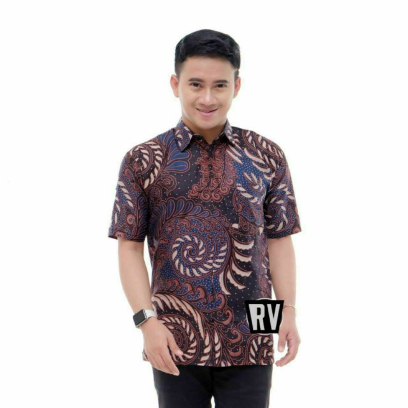 NEW ARRIVAL DISTRO BATIK PRIA BORDIR SOGAN HRB026 BATIKAF NOTOARTO BATIK IPNU-IPPNU HEM PRIA Bel-Hem Puser Navy