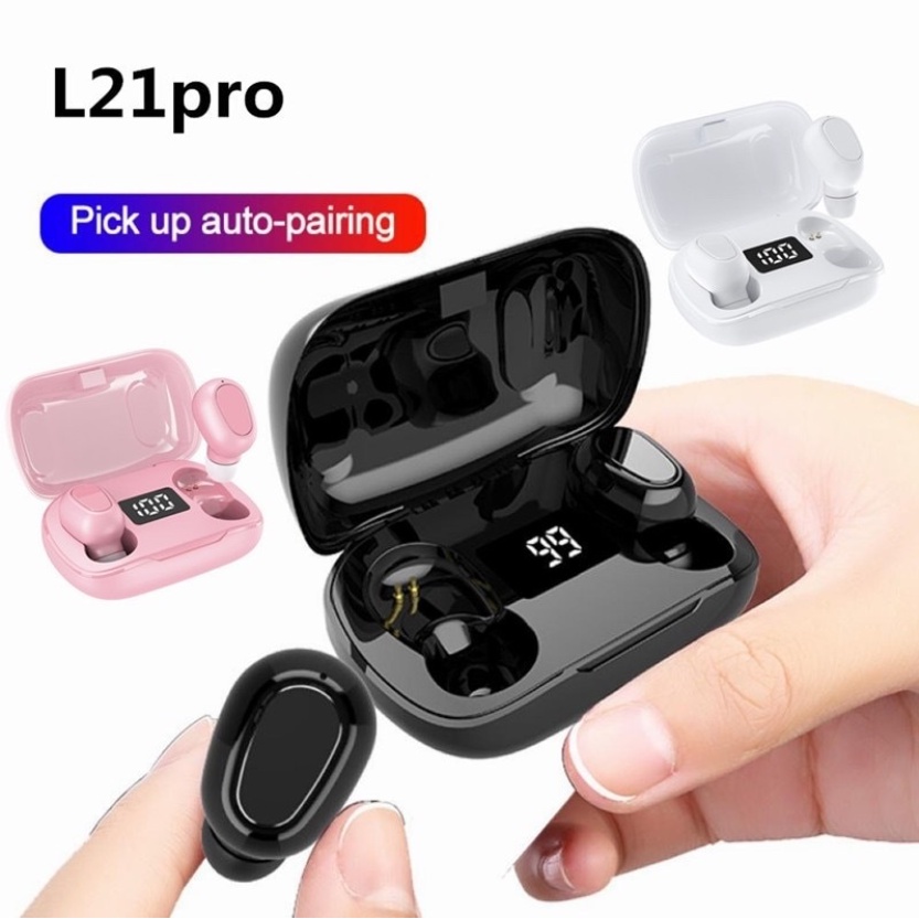 Earphone TWS-L21 PRO Wireless Bluetooth untuk Android &amp; iPhone Versi Bluetooth 5.0