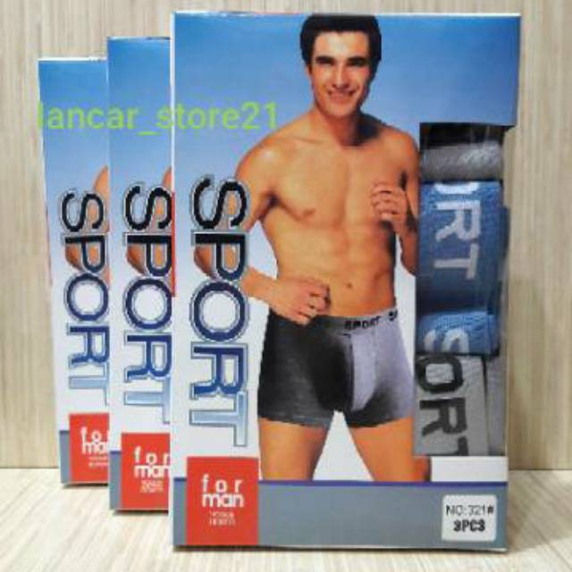 3PCS CELANA DALAM BOXER /BOXER PRIA 1KOTAK ISI 3PCS)