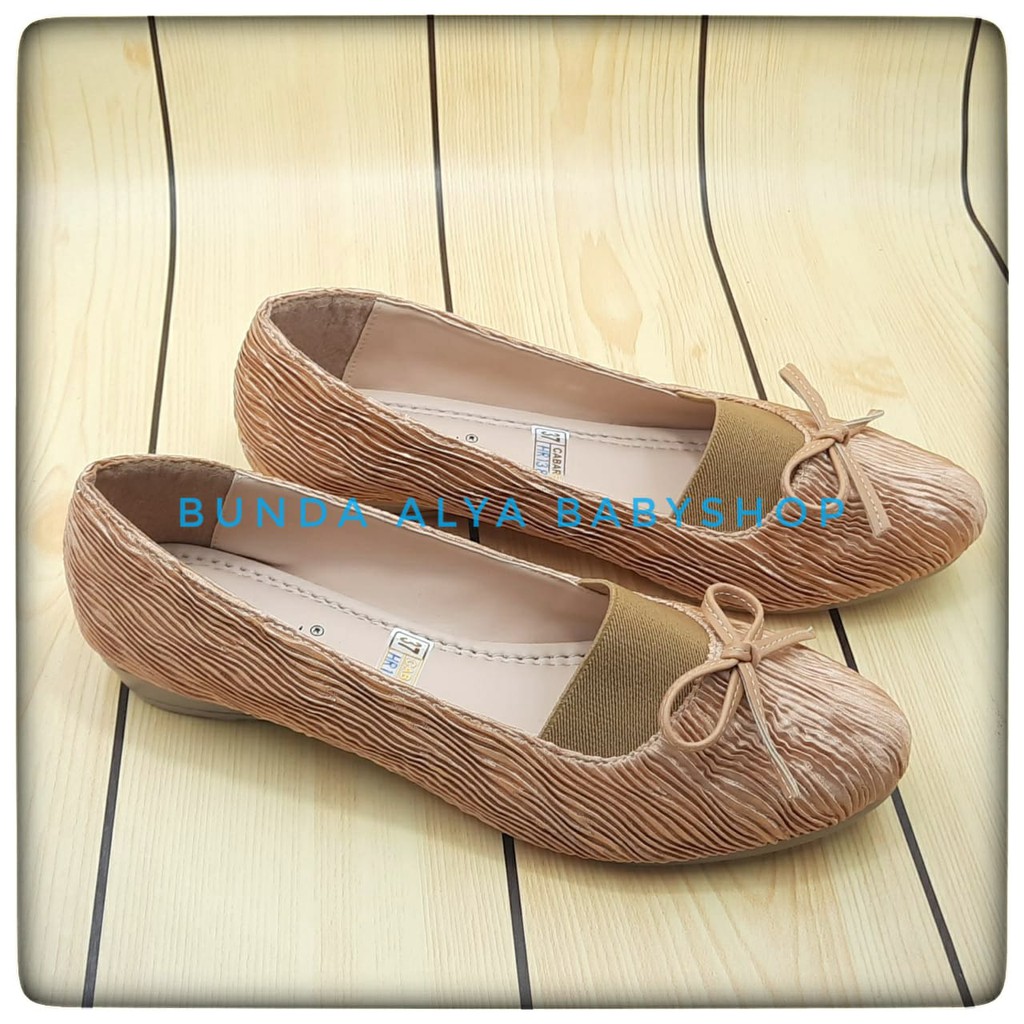 Sepatu Wanita CABARET Flatshoes Premium COKLAT Size 37 - 40 Pita - Sepatu Flat Wanita Casual