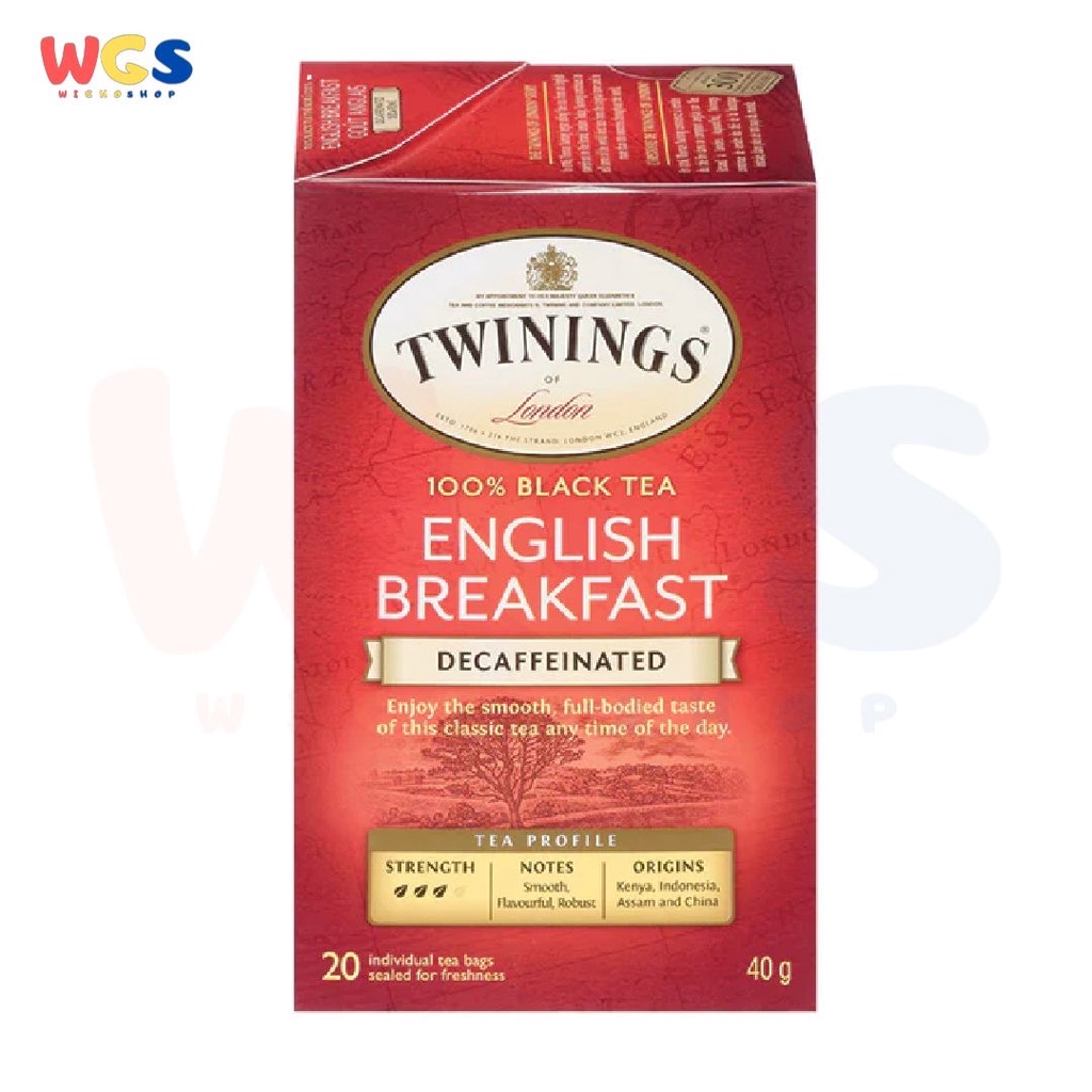 Twinings of London English Breakfast Black Tea Decaffeinated 25s x 2g