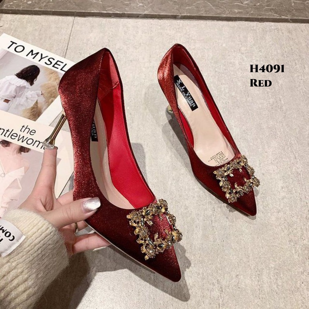 RESTOCK WYN SEPATU HEELS STILETTO FASHION KOREA HEELS ELEGANT KOREA STYLISH H4091