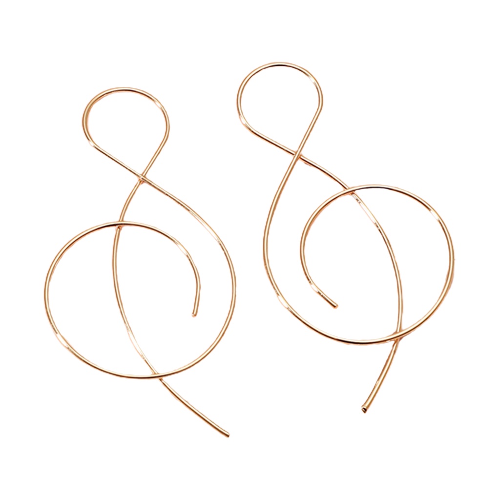 Hu Hu Hu Hu Hu Alat Bantu Pasang Kacamata♡ 1 Pasang Anting Hoop Bentuk Note Musik Anti Jatuh Untuk Wanita