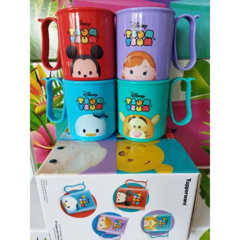 Disney tsum tsum mug 4pcs gelas tsum tsum