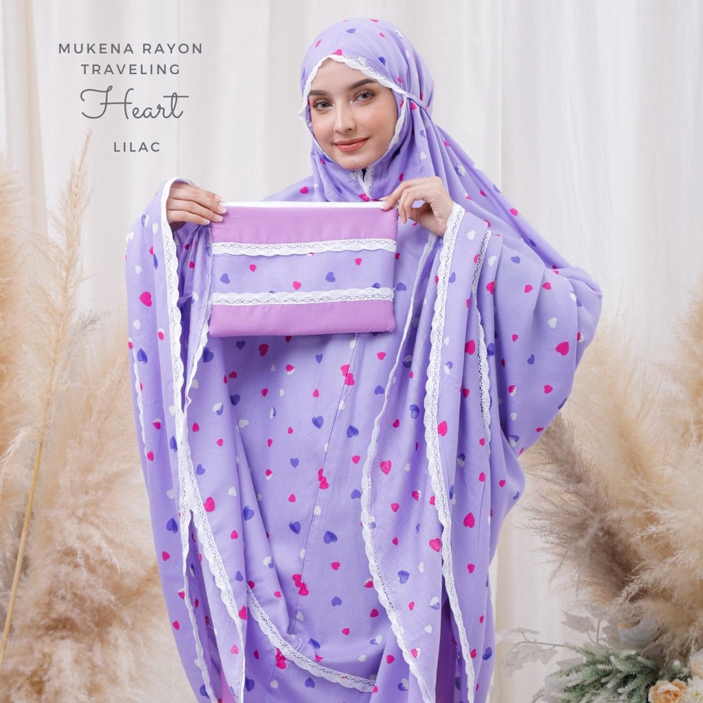 PM Pusat Mukena Indonesia - Mukena Dewasa Rayon Bali Motif Heart
