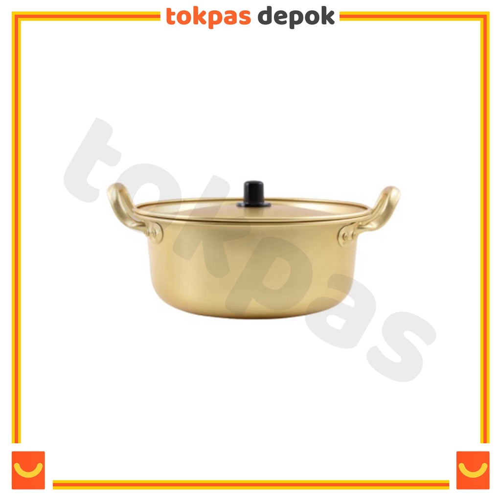 Panci Pot Gold Asli Korea Panci Ramen Korea Aluminium Import / Korean Ramyun Pot Gold 16 cm IM-018