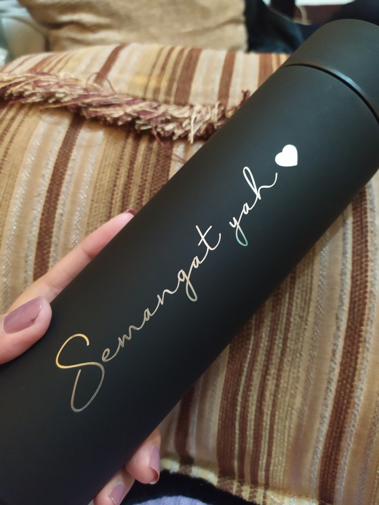 Neo Led Tumbler Custom Grafir Nama Logo Smart Temperature Termos Teh Kopi