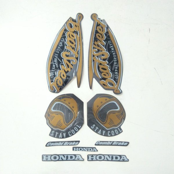 Striping Lis Sticker Honda Beat Street 2019 Hitam Gold