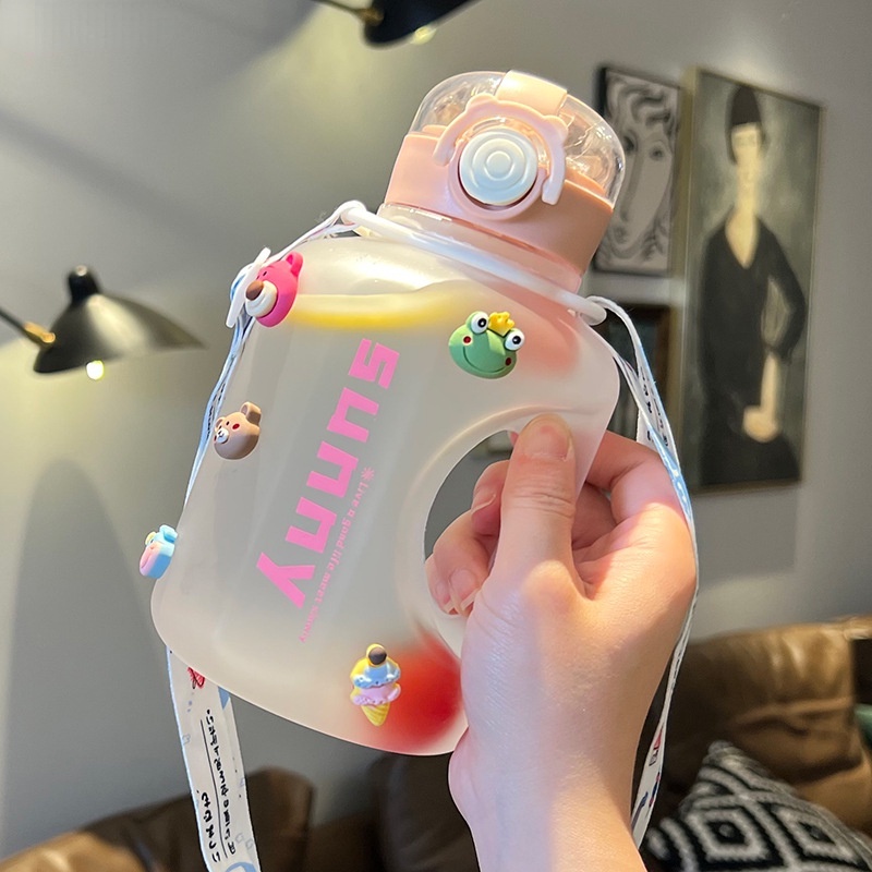 Botol Air Minum 1L Dengan Stiker 3D Bahan Plastik Untuk Olahraga