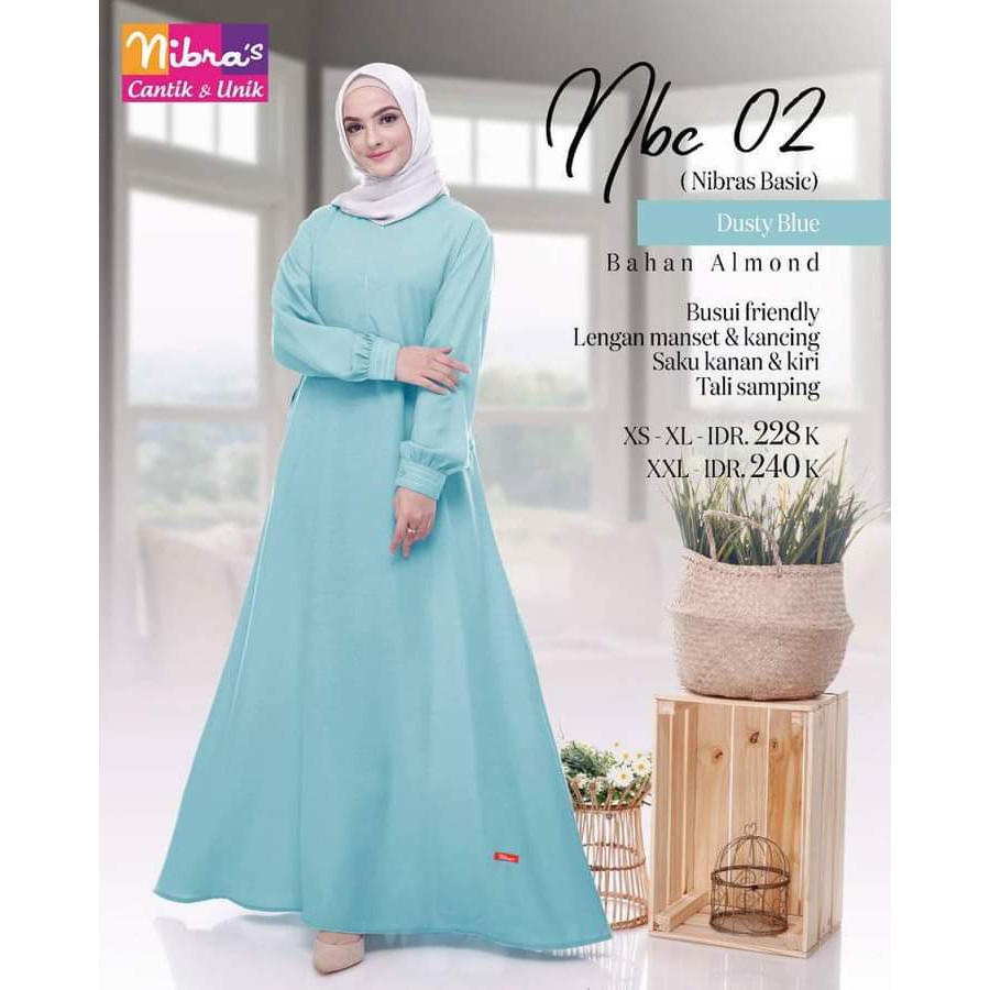 Gamis nibras basic nbc 02 gamis polos nibras polos nbc02 original