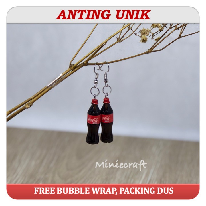 ANTING UNIK MINIATUR BOTOL COCA COLA MINI