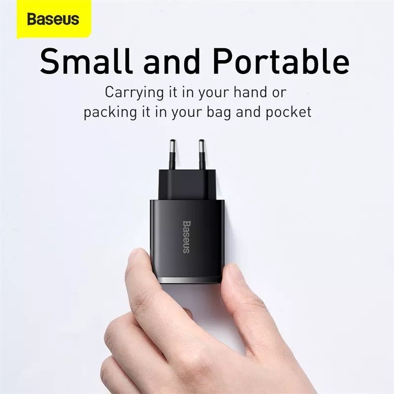 Baseus Charger Adaptor BASEUS 30W Dual USB + Type C Port Quick Charge