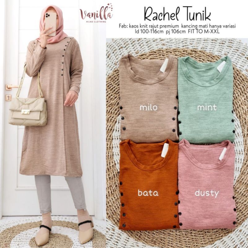 Rachel Tunik - Tunik Knit Rajut Premium LD100+ Melar / 265