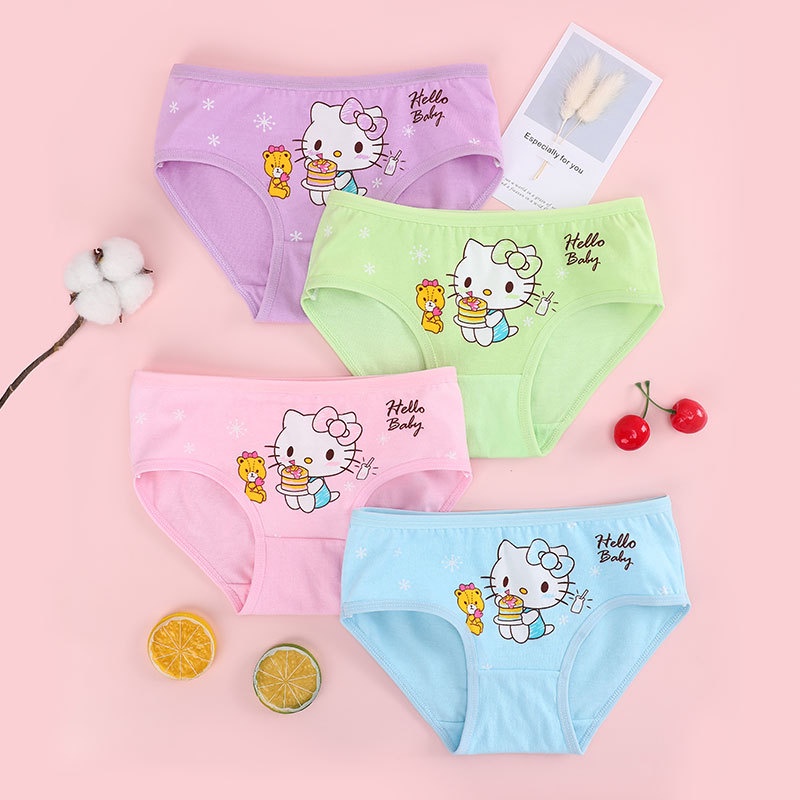 LittleAaron XIAO TING CD celana dalam anak perempuan bahan katun halus 2-12 Tahun PART2