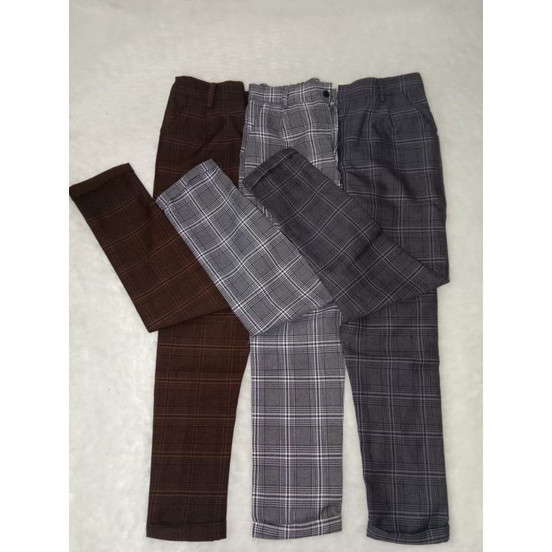 Celana kotak Tartan Bluo pants